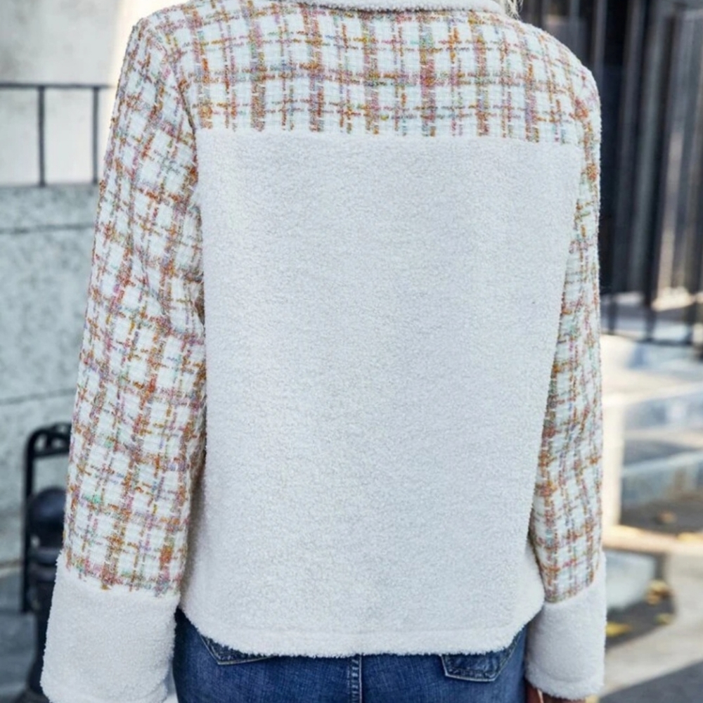 Plaid Pattern Teddy Jacket New! - Picture 2 of 3
